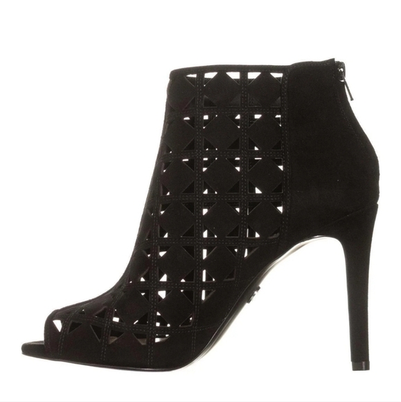 MICHAEL Michael Kors Bootie Peep Toe Perforated Booties, Black Size 10M - Picture 2 of 8